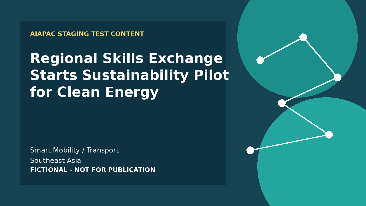 Regional Skills Exchange Starts Sustainability Pilot for Clean Energy